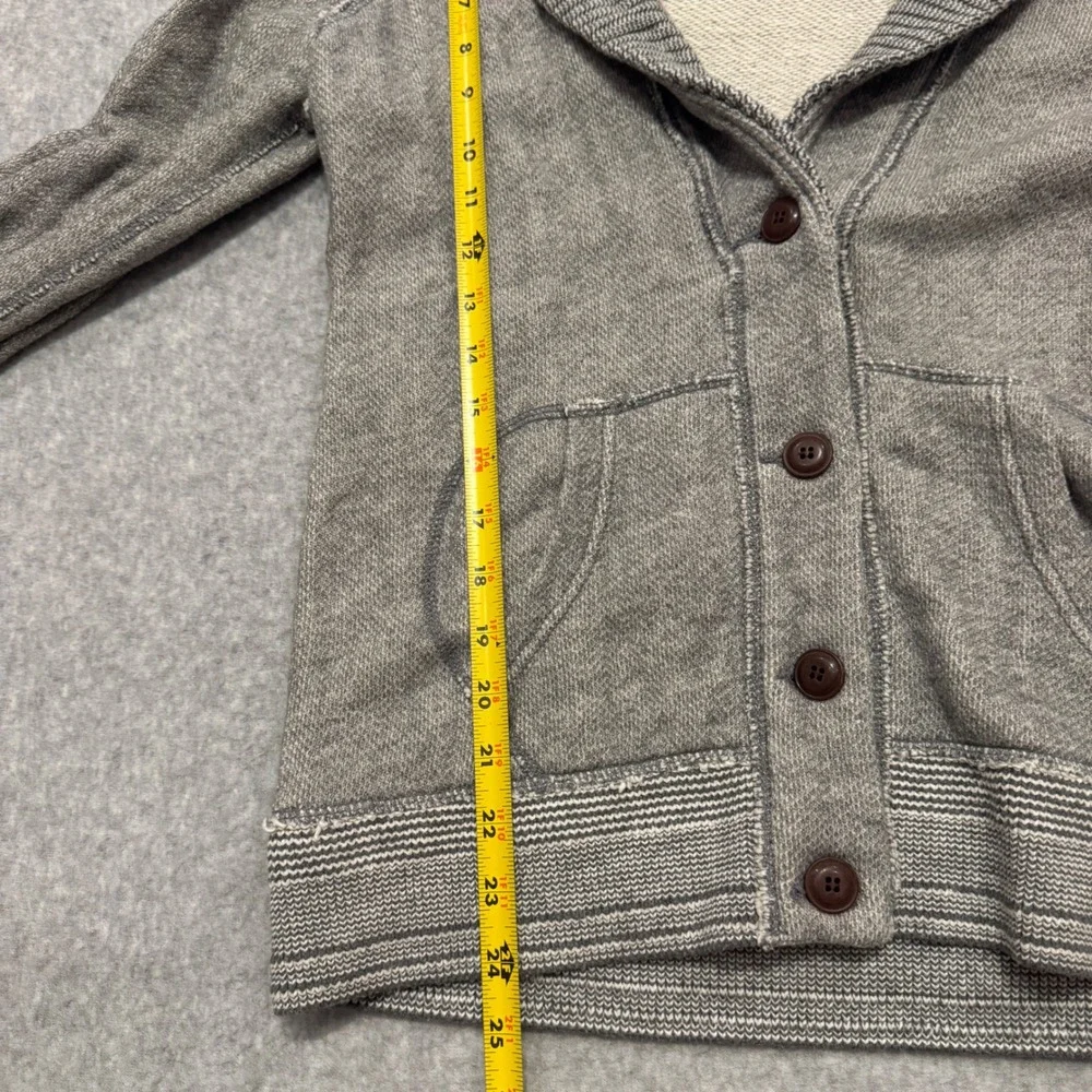 American Eagle Mens Shawl Collar Cardigan Gray Cotton French Terry Sweater M